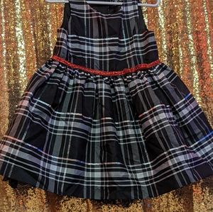 Genuine Kids Oshkosh Girls Black Plaid Christmas Holiday Party Dress size 3T